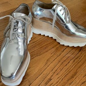 Stella McCarthy Silver Platform Sneaker